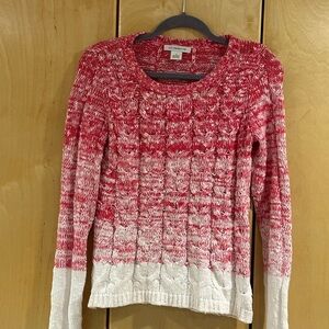 Liz Claiborne Red and Cream Sweater